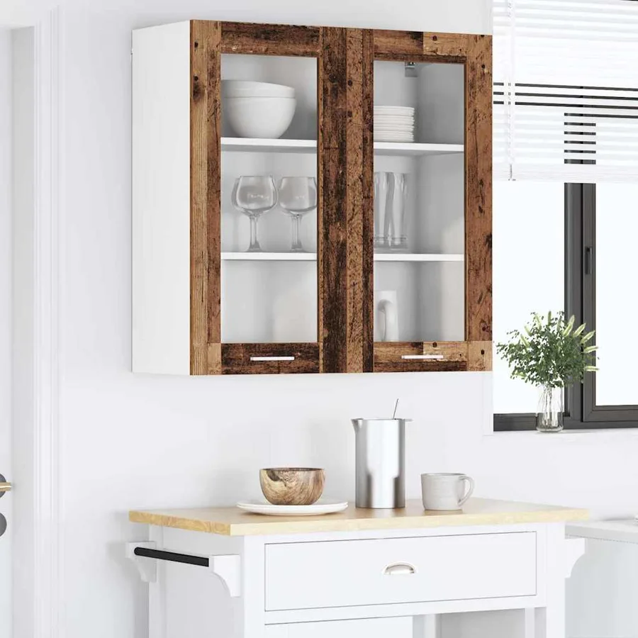 Armoire suspendue Bois ancien 80 x 31 x 80 cm Bois d'ingénierie - 4