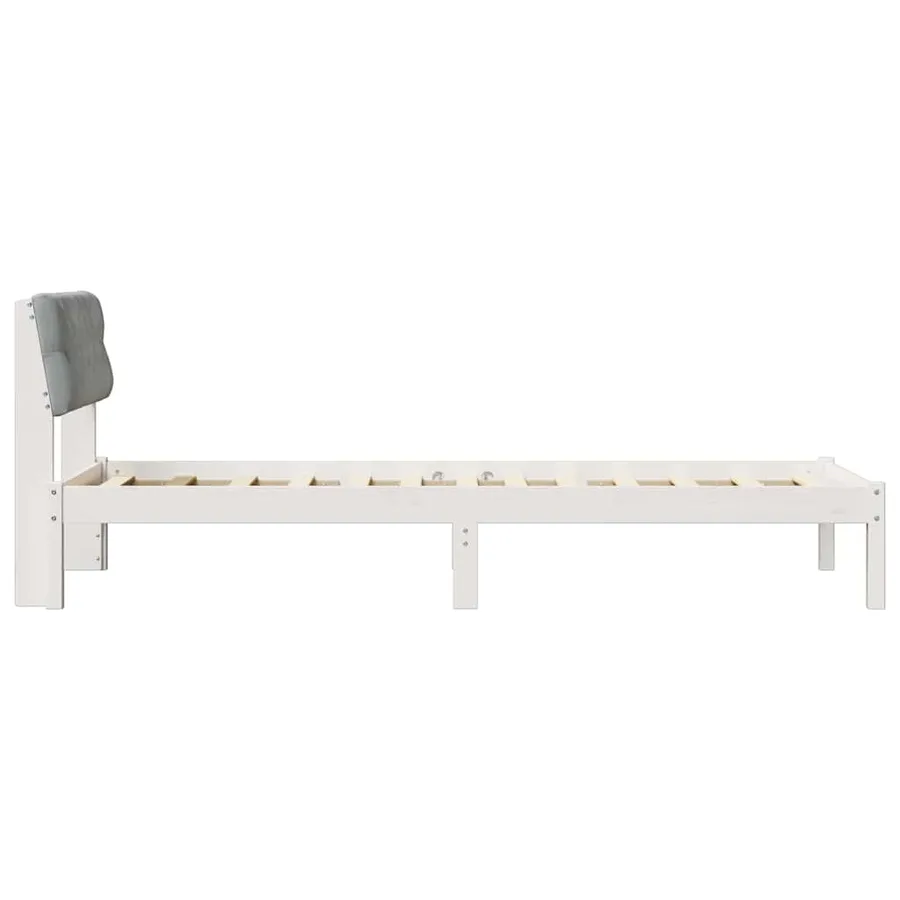 Cadre de lit Blanc et gris clair 80 x 200 cm Bois massif en pin - 6