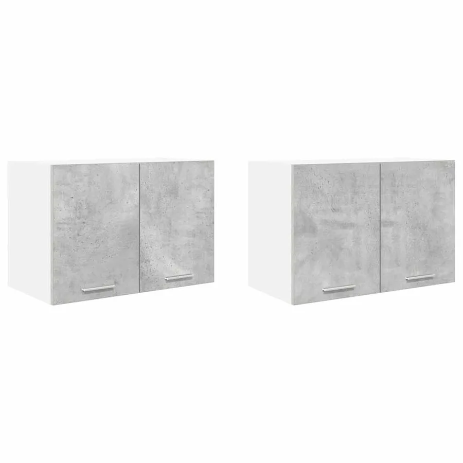 Armoire suspendue 2 pcs Gris béton et Blanc 60 x 31 x 40 cm - 2