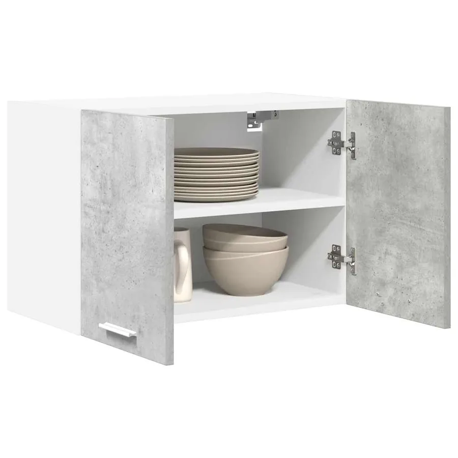 Armoire suspendue 2 pcs Gris béton et Blanc 60 x 31 x 40 cm - 3