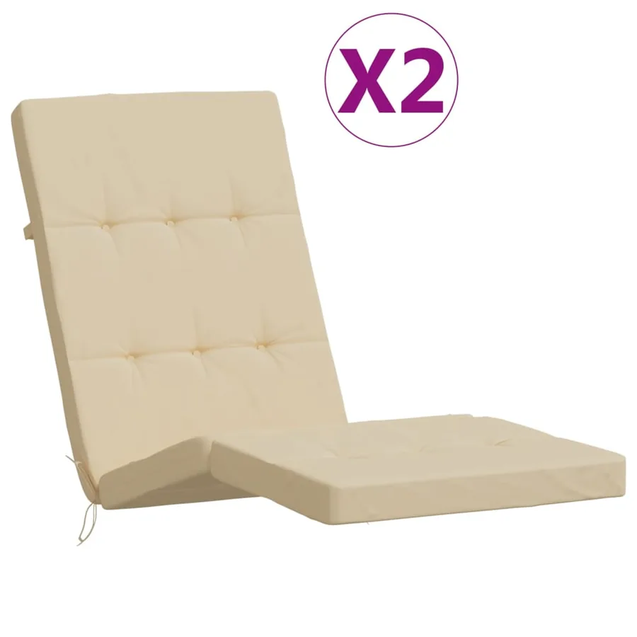 Coussins de chaise longue lot de 2 beige tissu oxford - 2