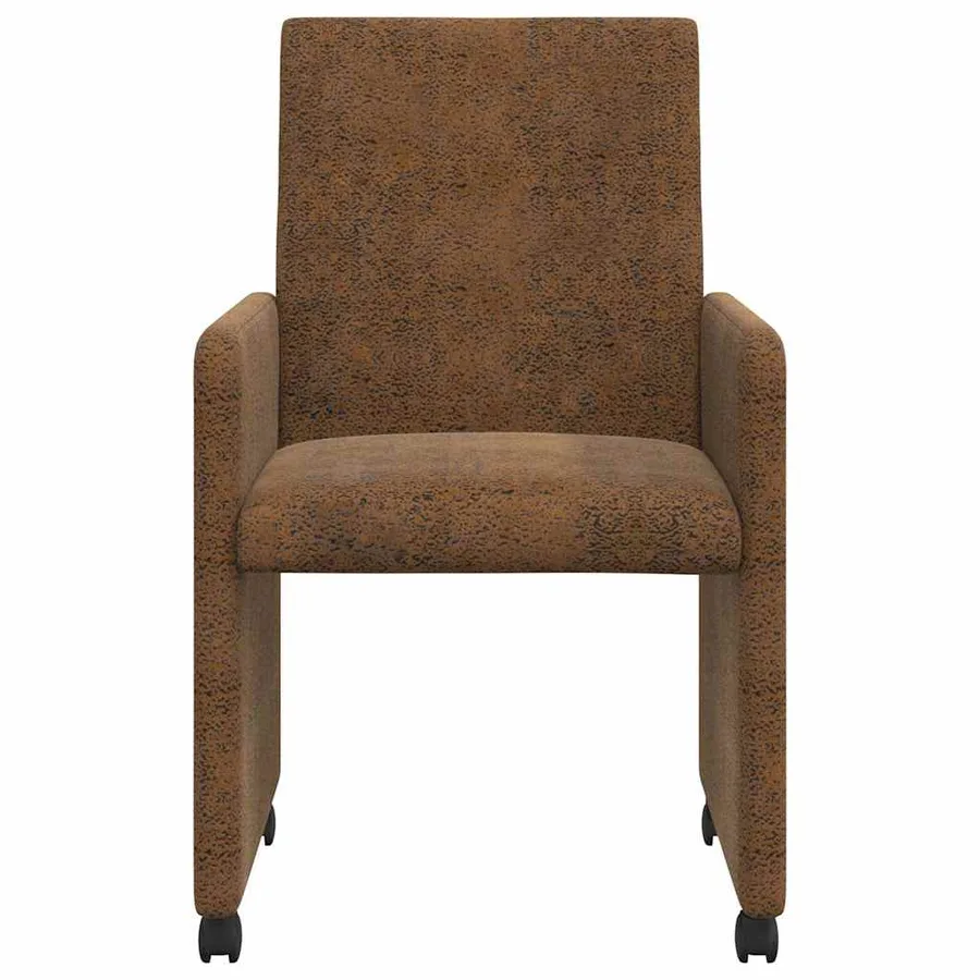 Chaises de Salle à Manger avec Roues 2 pcs Marron - 4