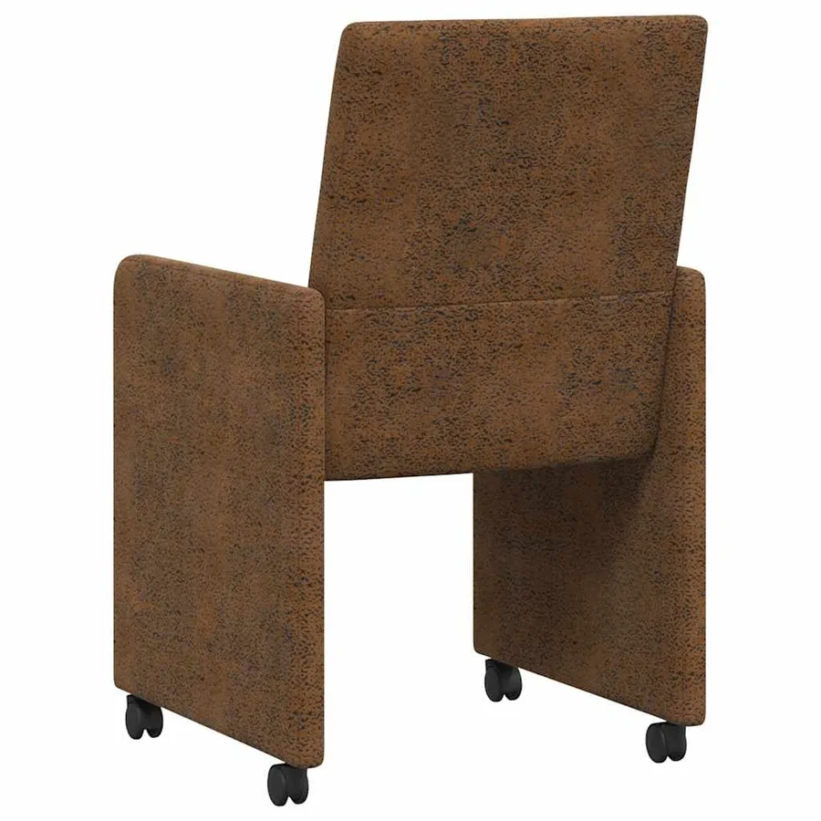 Chaises de Salle à Manger avec Roues 2 pcs Marron - 6