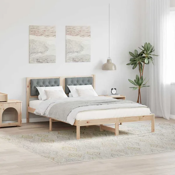 Cadre de lit Gris clair 150 x 200 cm Pin massif