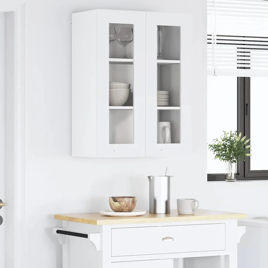 Armoire suspendue Blanc 60 x 31 x 80 cm Bois d'ingénierie - 4