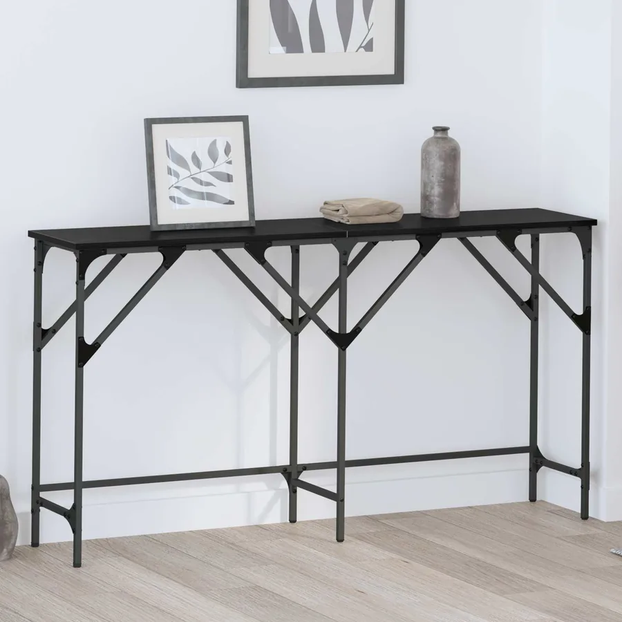 Table console Chêne noir 140 x 29 x 75 cm Bois d'ingénierie