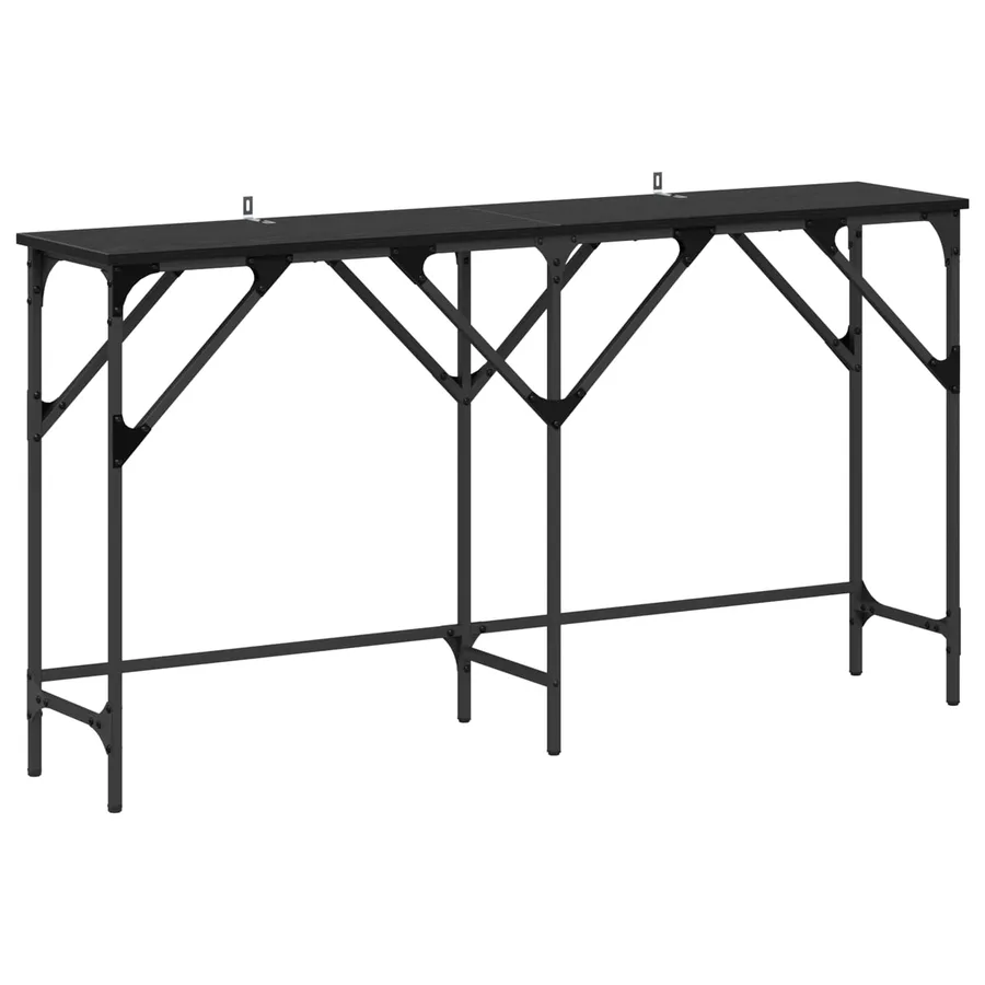 Table console Chêne noir 140 x 29 x 75 cm Bois d'ingénierie - 2