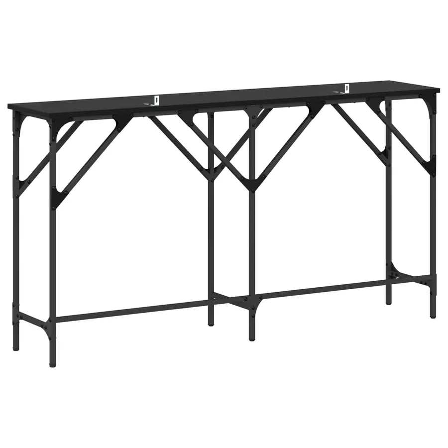 Table console Chêne noir 140 x 29 x 75 cm Bois d'ingénierie - 7