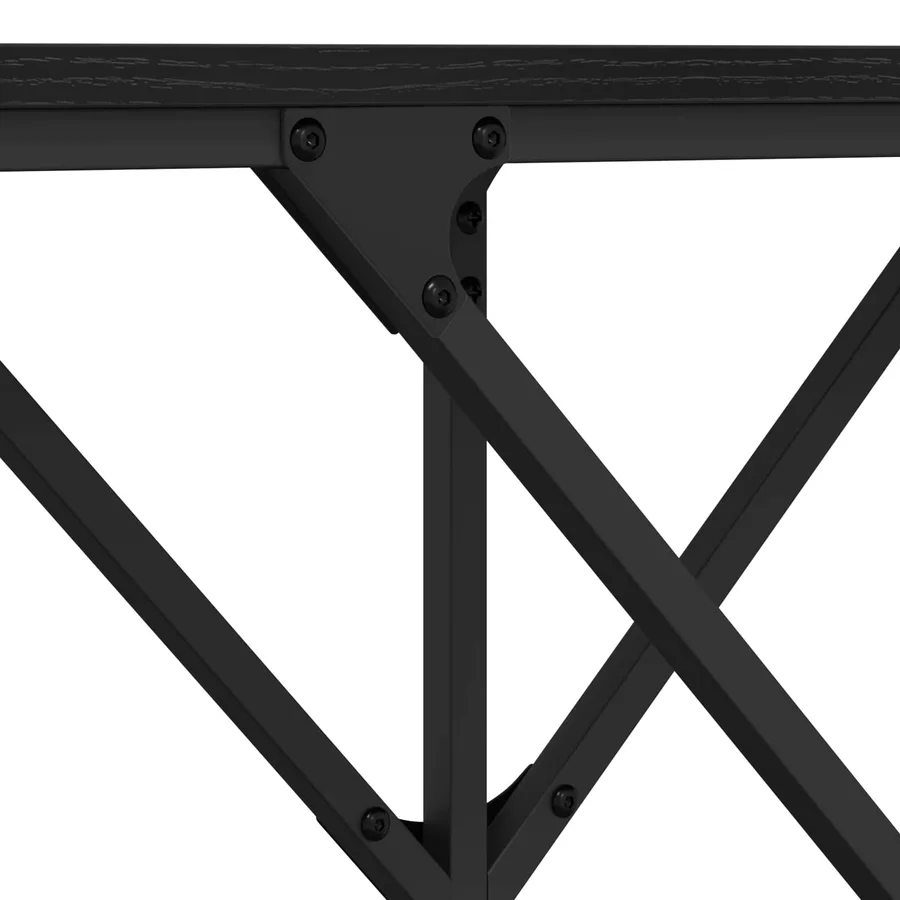 Table console Chêne noir 140 x 29 x 75 cm Bois d'ingénierie - 9
