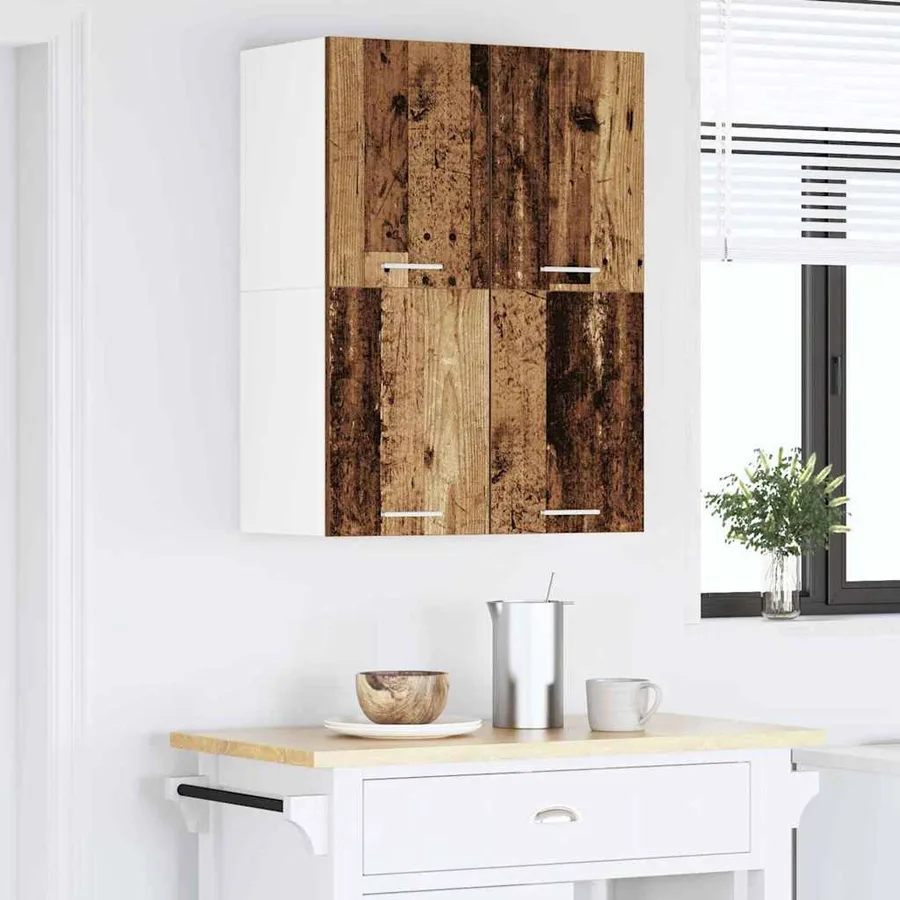 Armoire suspendue Bois ancien et Blanc 60 x 31 x 40 cm - 4