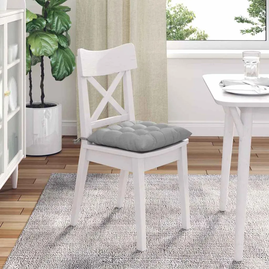 Coussins de siège 4 pcs Gris nuage 40 x 40 x 6 cm tissu - 4