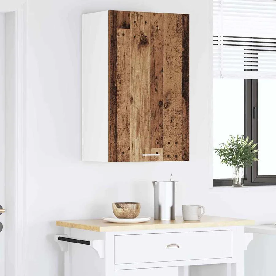 Armoire suspendue Bois ancien et Blanc 50 x 31 x 80 cm - 4