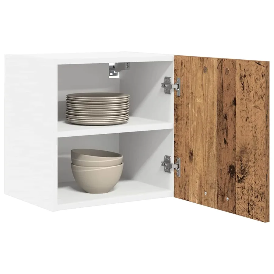 Armoire suspendue 2 pcs Bois ancien et Blanc 40 x 31 x 40 cm - 3