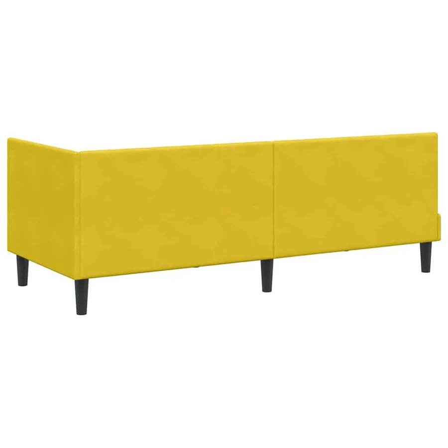 Cadre de lit d'angle avec matelas 2 pcs Jaune Velours - 9