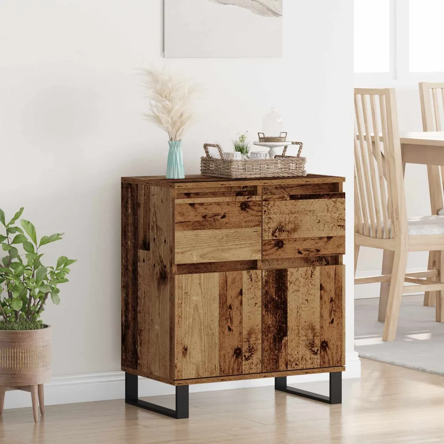 Buffet Bois Ancien 60 x 35 x 70 cm Bois d'ingénierie et fer