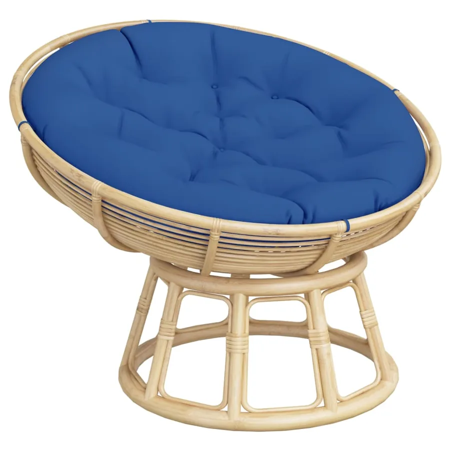 Coussin rond bleu royal Ø 100 x11 cm tissu oxford - 3