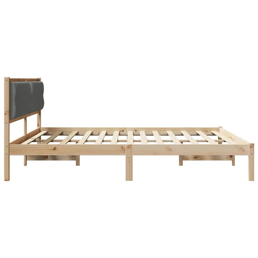 Cadre de lit Gris foncé 200 x 200 cm Pin massif - 6