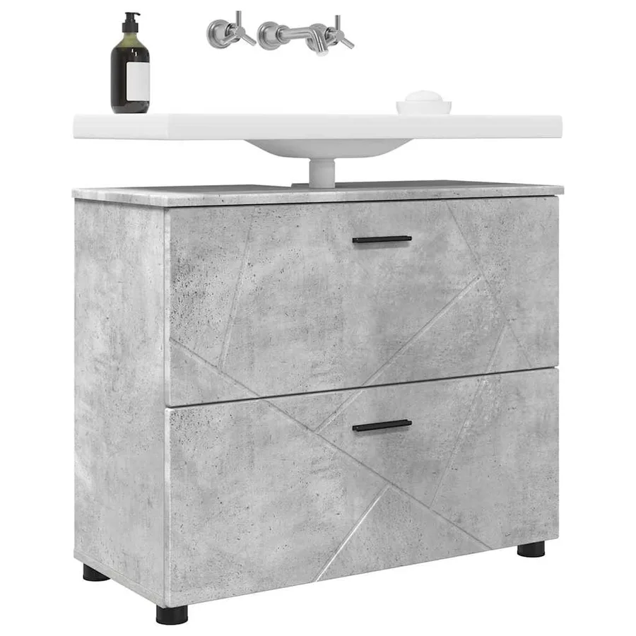 Cabinet de salle de bain Gris béton 76,5 x 35 x 64 cm - 3