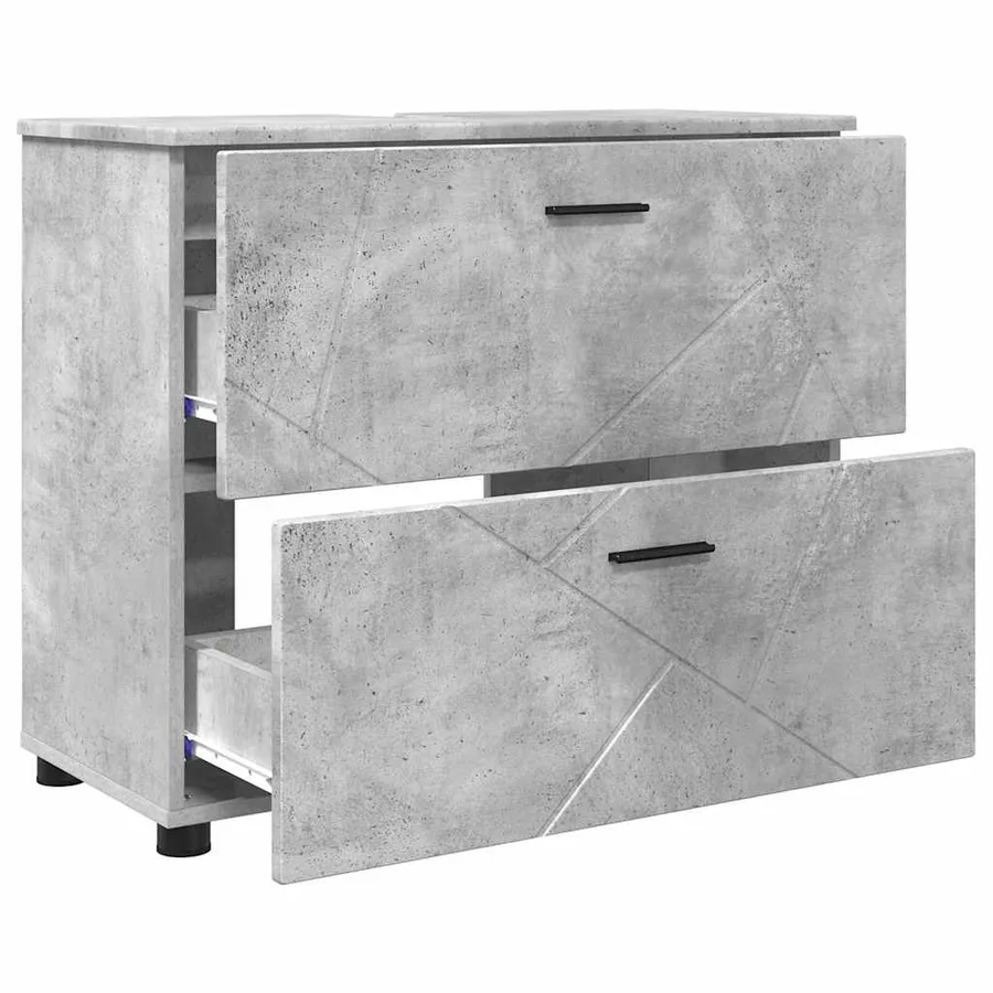 Cabinet de salle de bain Gris béton 76,5 x 35 x 64 cm - 5