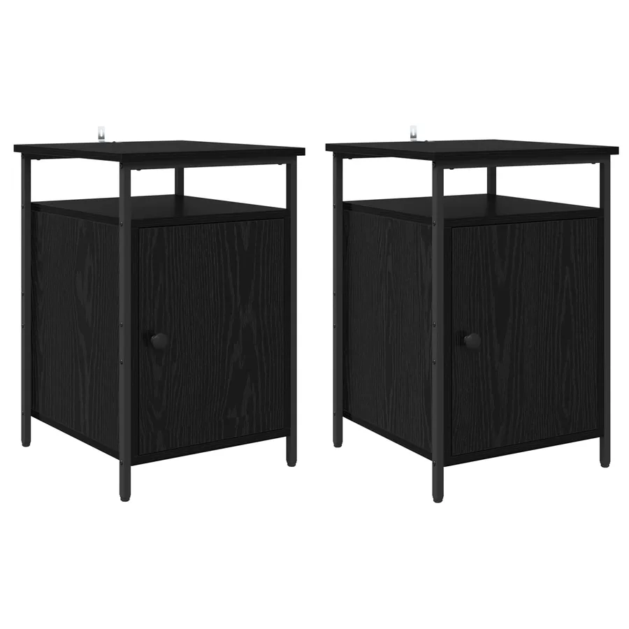 Cabinet de chevet 2 pcs Chêne noir 40 x 42 x 60cm - 2