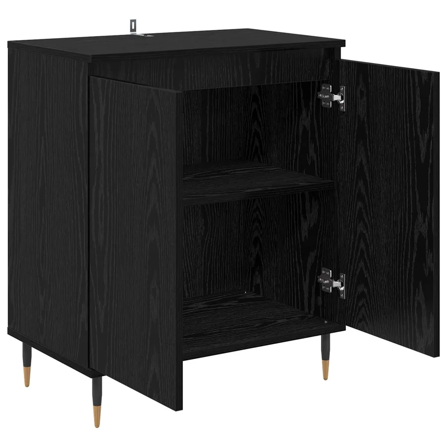 Buffet Chêne noir 60 x 35 x 70 cm Bois d'ingénierie - 5