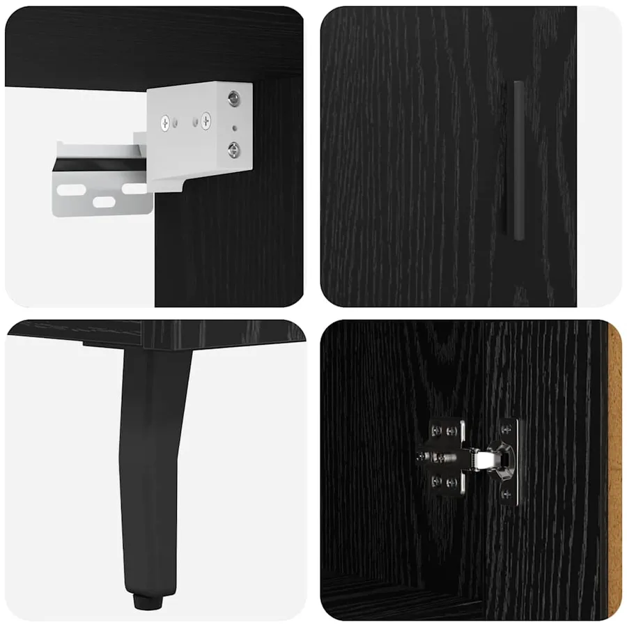 Haut Armoire 2 pcs Chêne noir Bois d'ingénierie - 11
