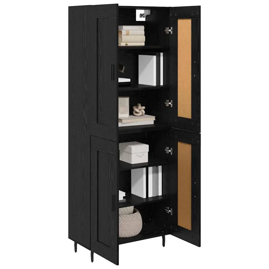 Haut Armoire 2 pcs Chêne noir Bois d'ingénierie - 3