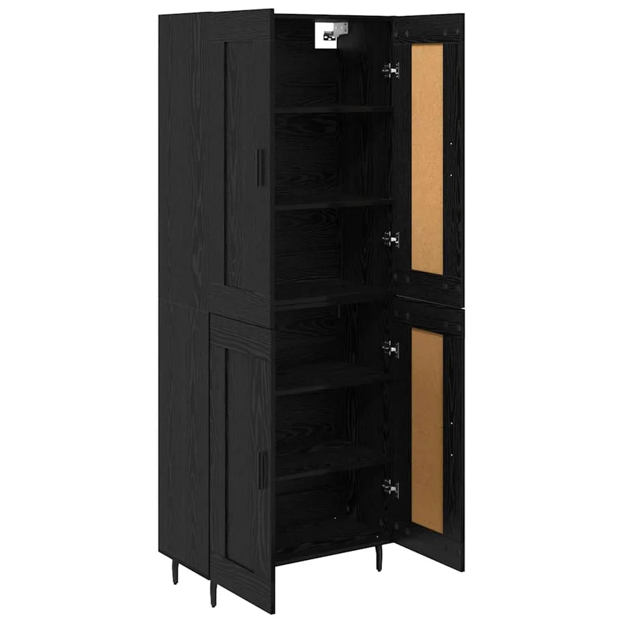 Haut Armoire 2 pcs Chêne noir Bois d'ingénierie - 5
