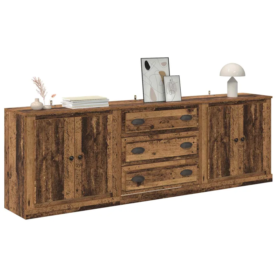 Buffets avec tiroir 3 pcs Bois ancien 210 x 35,5 x 67,5 cm - 3