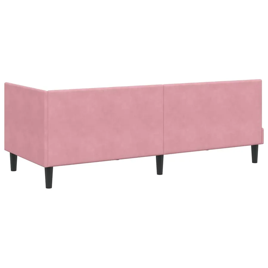 Cadre de lit d'angle Rose 80 cm x 200 cm Velours - 7