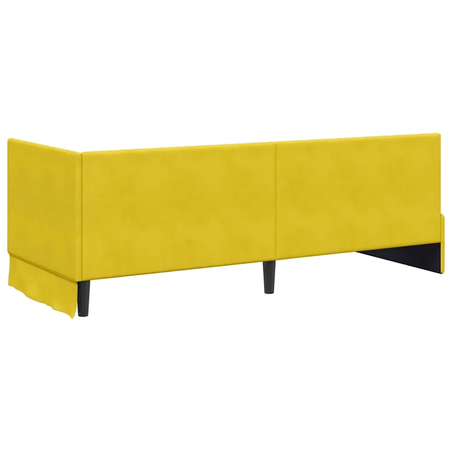 Cadre de lit d'angle avec matelas 2 pcs Jaune Velours - 9