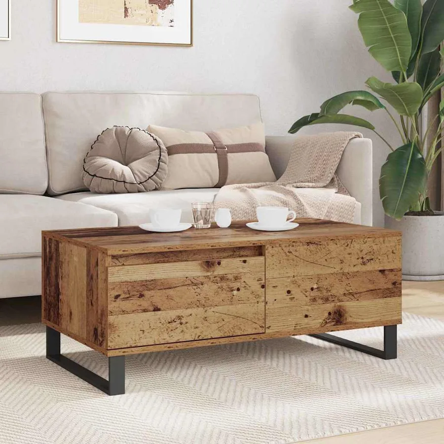 Table basse Bois Ancien 90 x 50 x 36,5 cm Bois d'ingénierie - 4