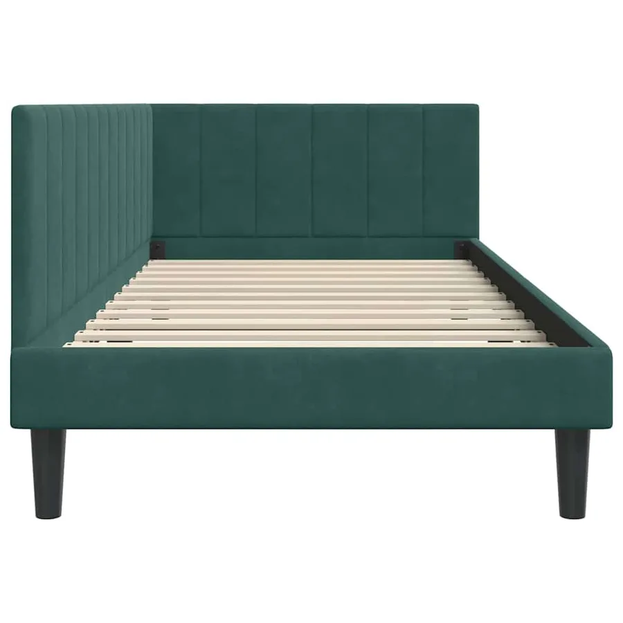 Cadre de lit d'angle Vert foncé 90 cm x 200 cm Velours - 6