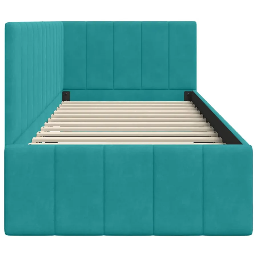 Cadre de lit d'angle Turquoise 80 cm x 200 cm Velours - 6