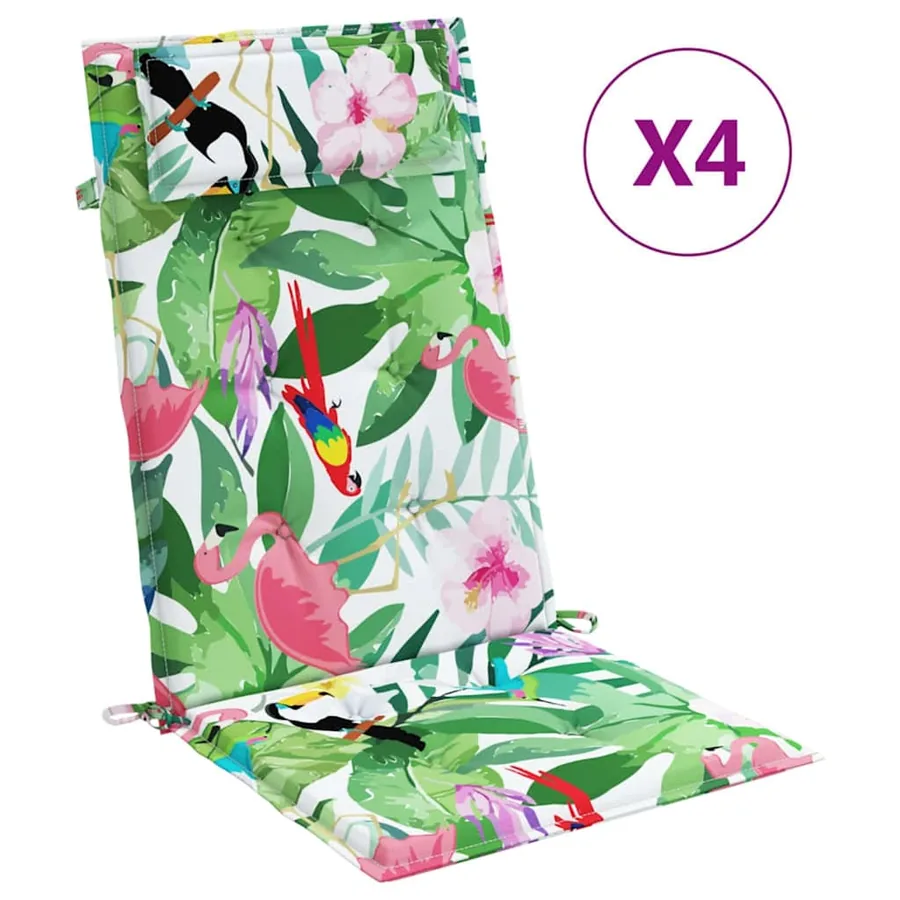 Coussins de chaise à dossier haut lot de 4 multicolore - 2