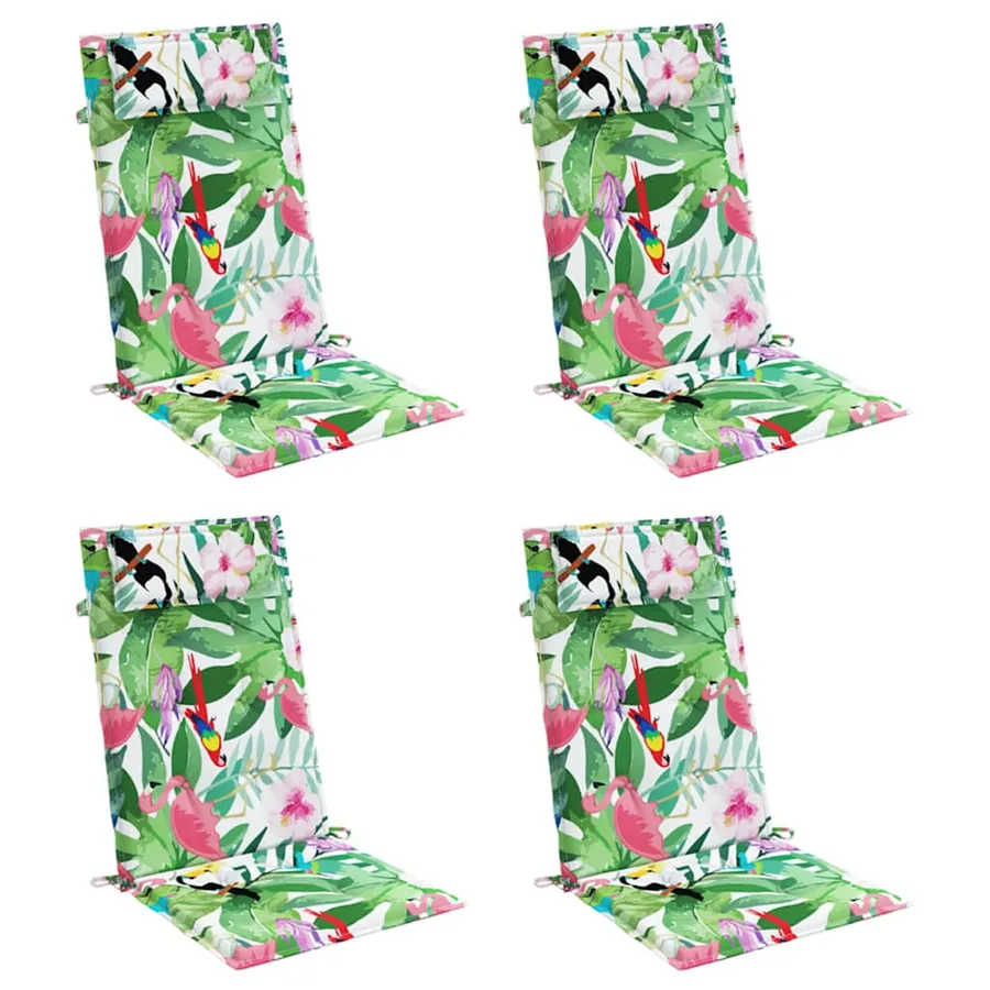 Coussins de chaise à dossier haut lot de 4 multicolore - 3