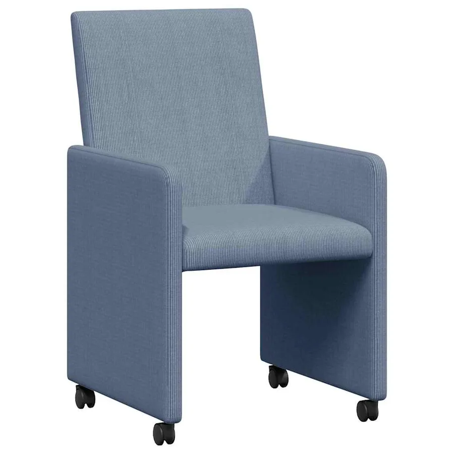 Chaises de Salle à Manger avec Roues 2 pcs Bleu 57 x 66 x 94 cm - 2