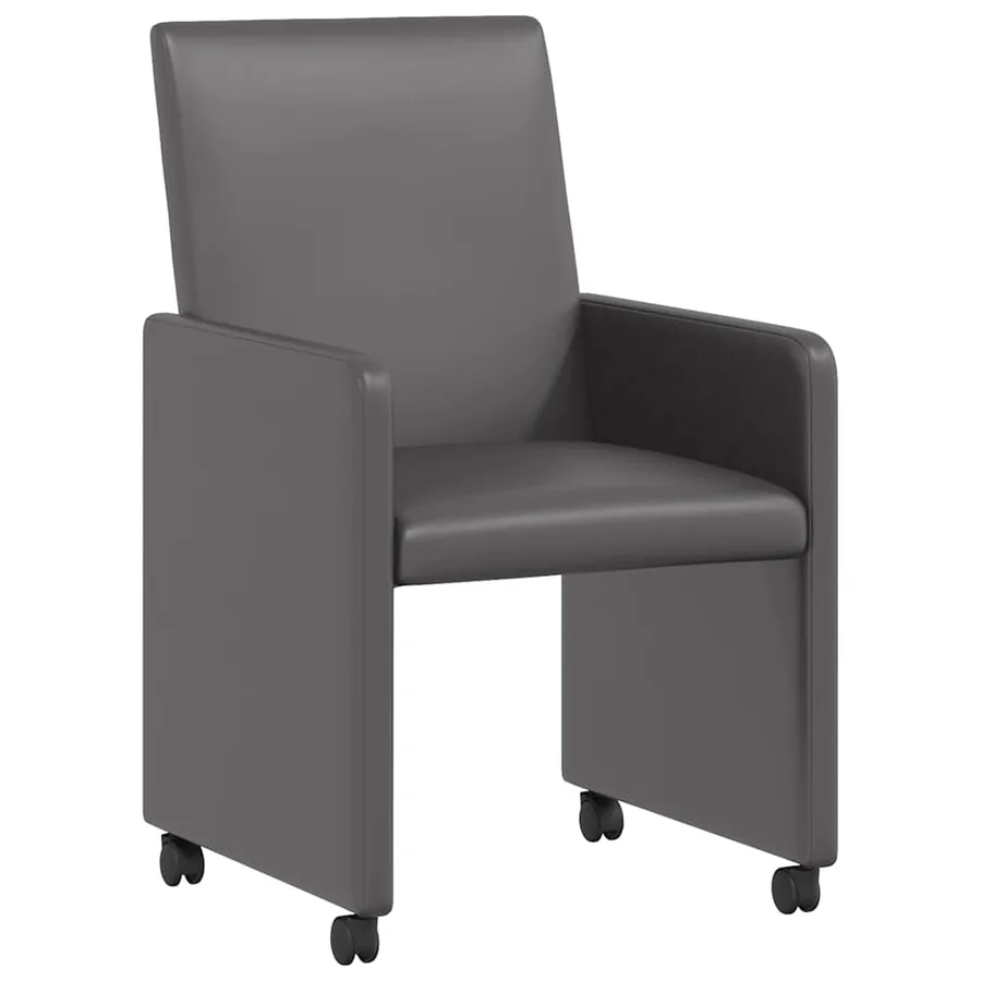 Chaises de Salle à Manger avec Roues 2 pcs Gris 57 x 66 x 94 cm - 2