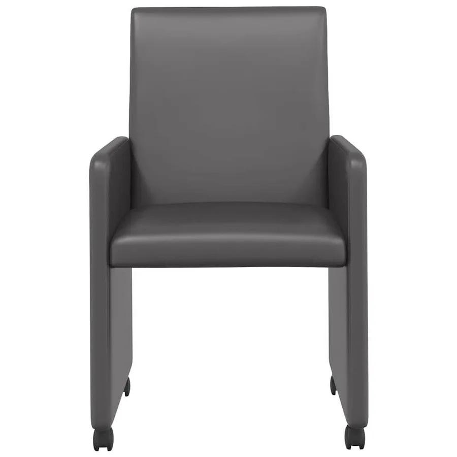 Chaises de Salle à Manger avec Roues 2 pcs Gris 57 x 66 x 94 cm - 4