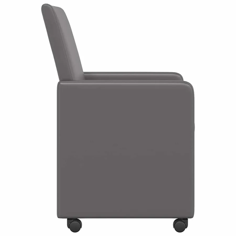 Chaises de Salle à Manger avec Roues 2 pcs Gris 57 x 66 x 94 cm - 5