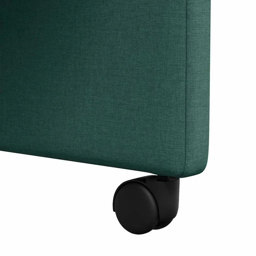 Chaises de Salle à Manger avec Roues 2 pcs Vert foncé tissu - 9