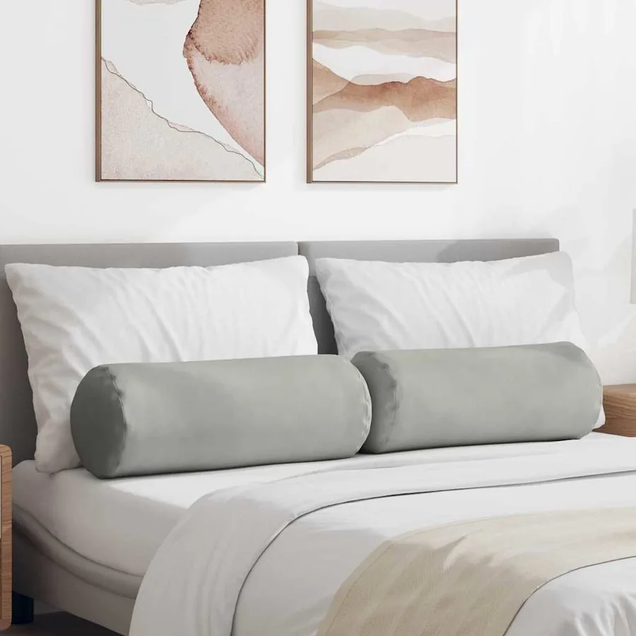 Coussins d'accent 2 pcs Gris clair Ø 25 x 70 cm
