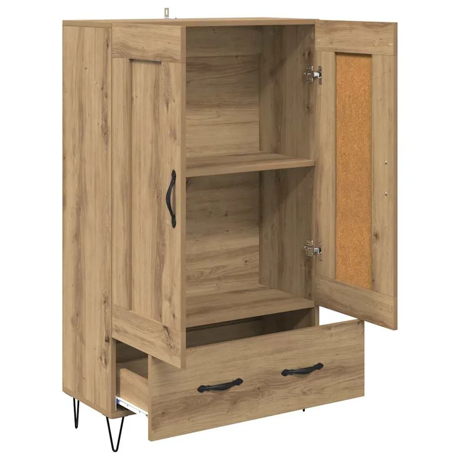 Haut Armoire avec tiroir Chêne artisanal 69,5 x 31 x 115 cm - 5