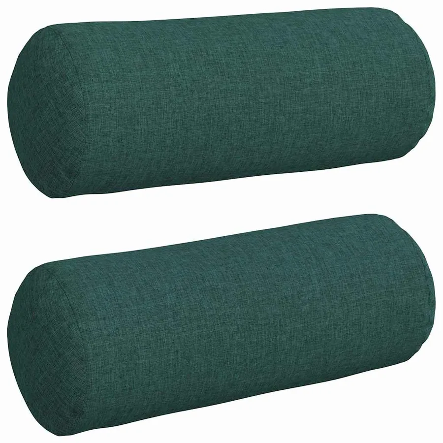 Coussins d'accent 2 pcs Vert foncé Ø 15 x 40 cm tissu - 2
