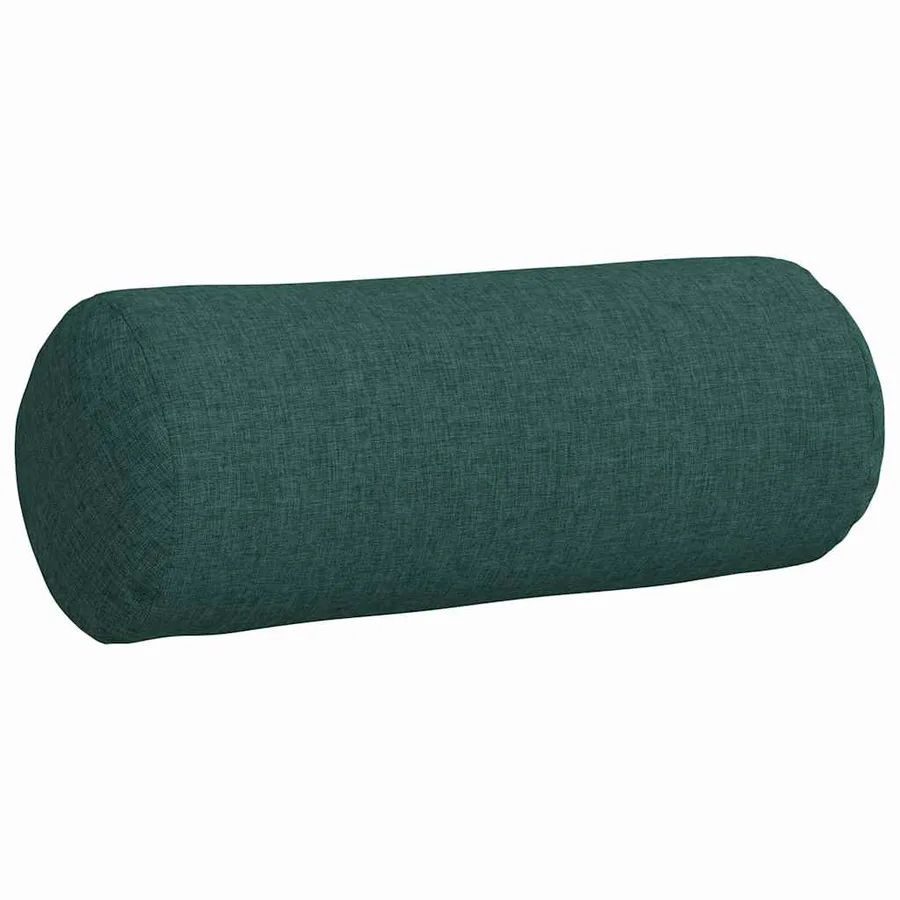 Coussins d'accent 2 pcs Vert foncé Ø 15 x 40 cm tissu - 5