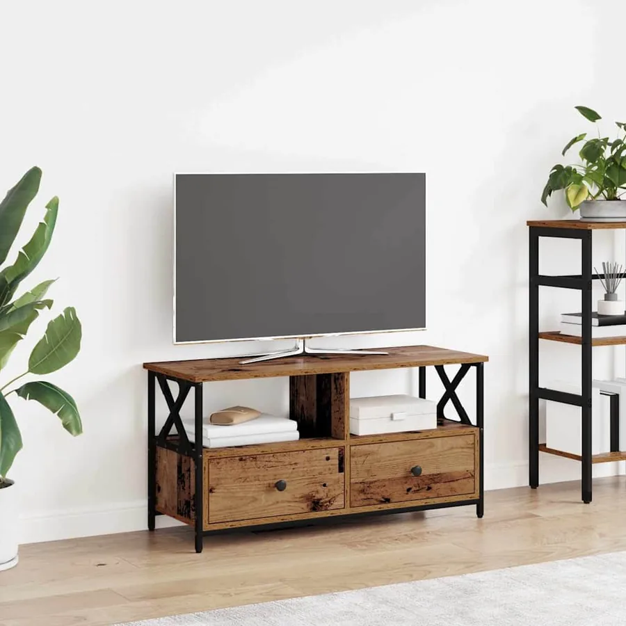 Meuble TV avec tiroir Bois Ancien 90 x 33 x 45 cm