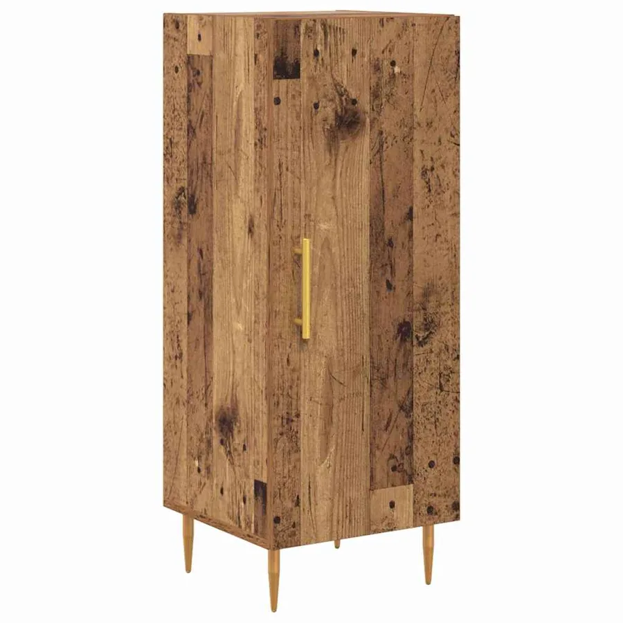 Haut Armoire 2 pcs Bois Ancien Bois d'ingénierie - 6