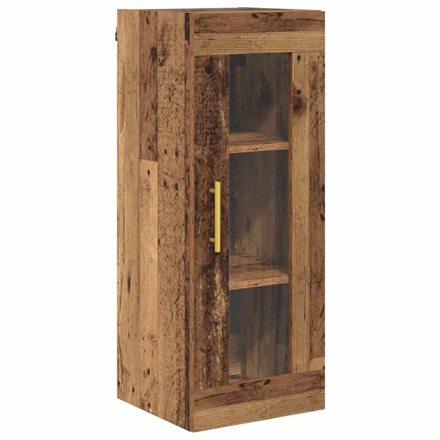 Haut Armoire 2 pcs Bois Ancien Bois d'ingénierie - 7