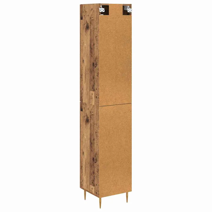 Haut Armoire 2 pcs Bois Ancien Bois d'ingénierie - 8
