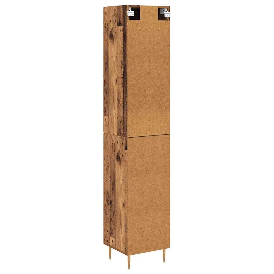 Haut Armoire 2 pcs Bois Ancien Verre - 10